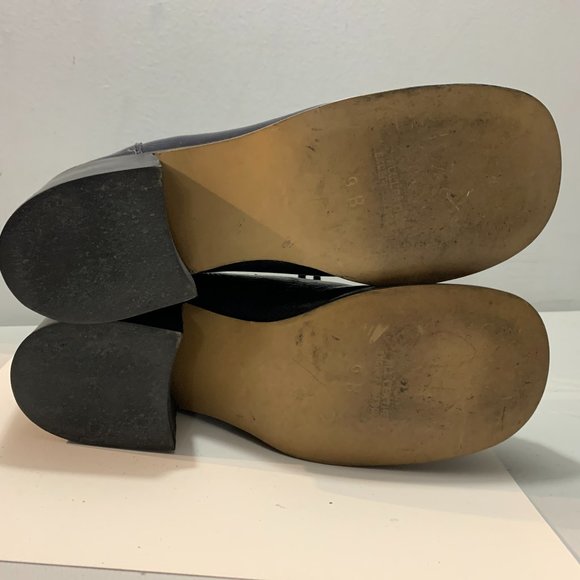 Vintage 1970s The Villager Brand Platform Women's Dark Blue Leather Shoe… - Picture 8 of 9